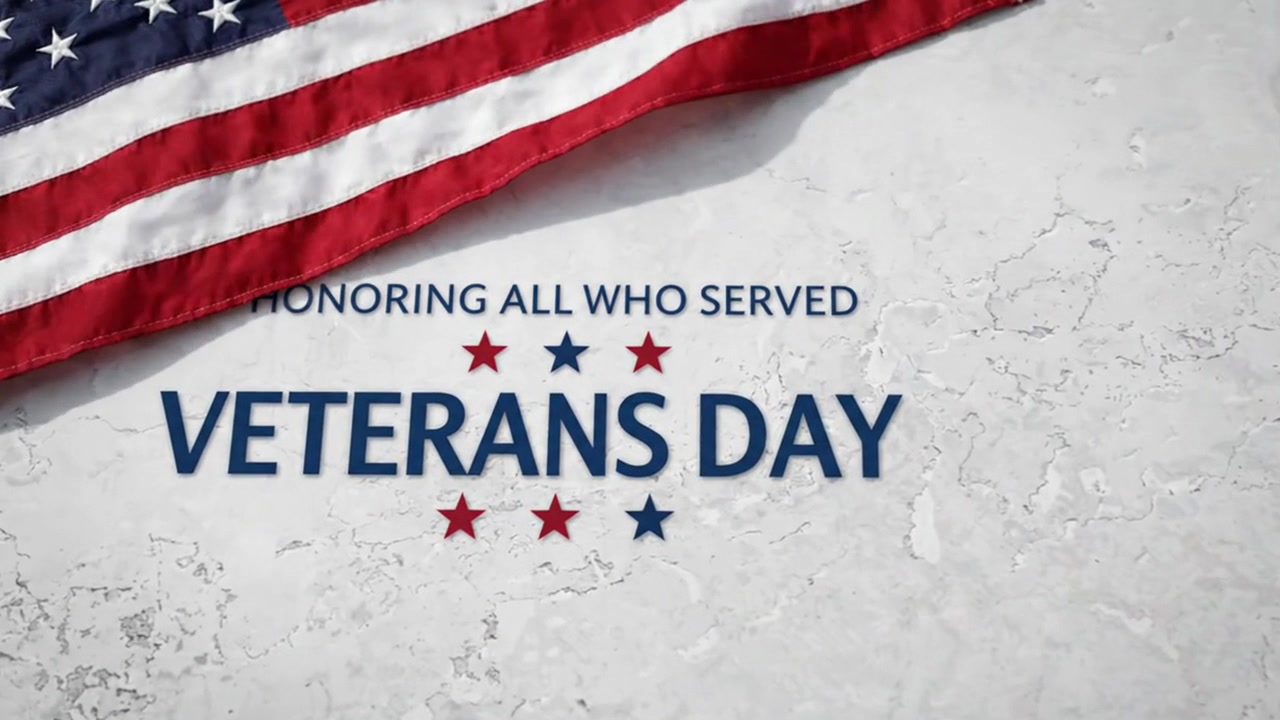 Sfondo animato con bandiera americana per il Giorno dei Veterani