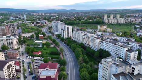 Drone-aerial-view-of-Iasi-city-in-Romania-on-CUG-area-over-Soseaua-Nicolina-street