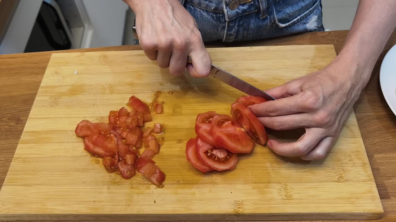 Preparing tomatoes for cooking