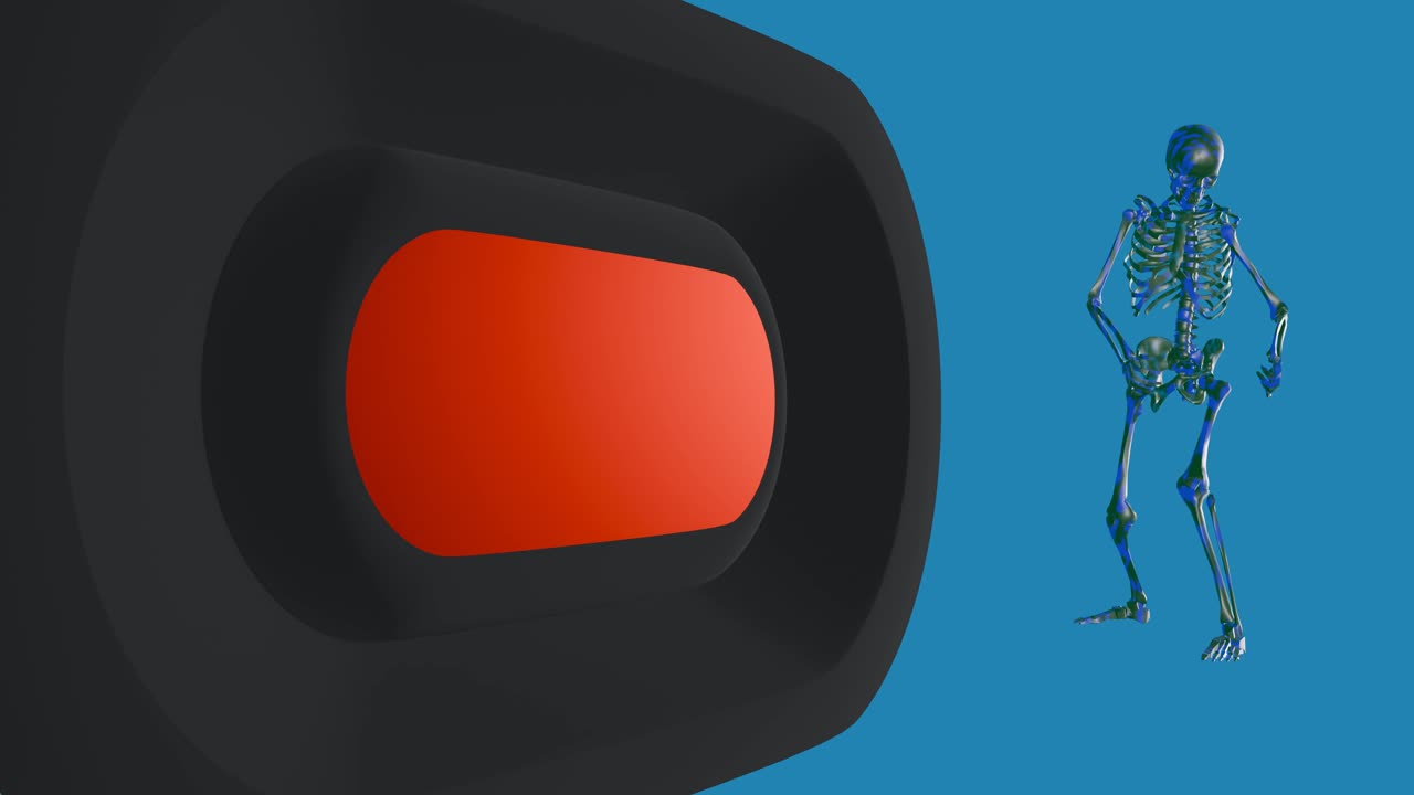 기타와 스피커를 연주하는 골격