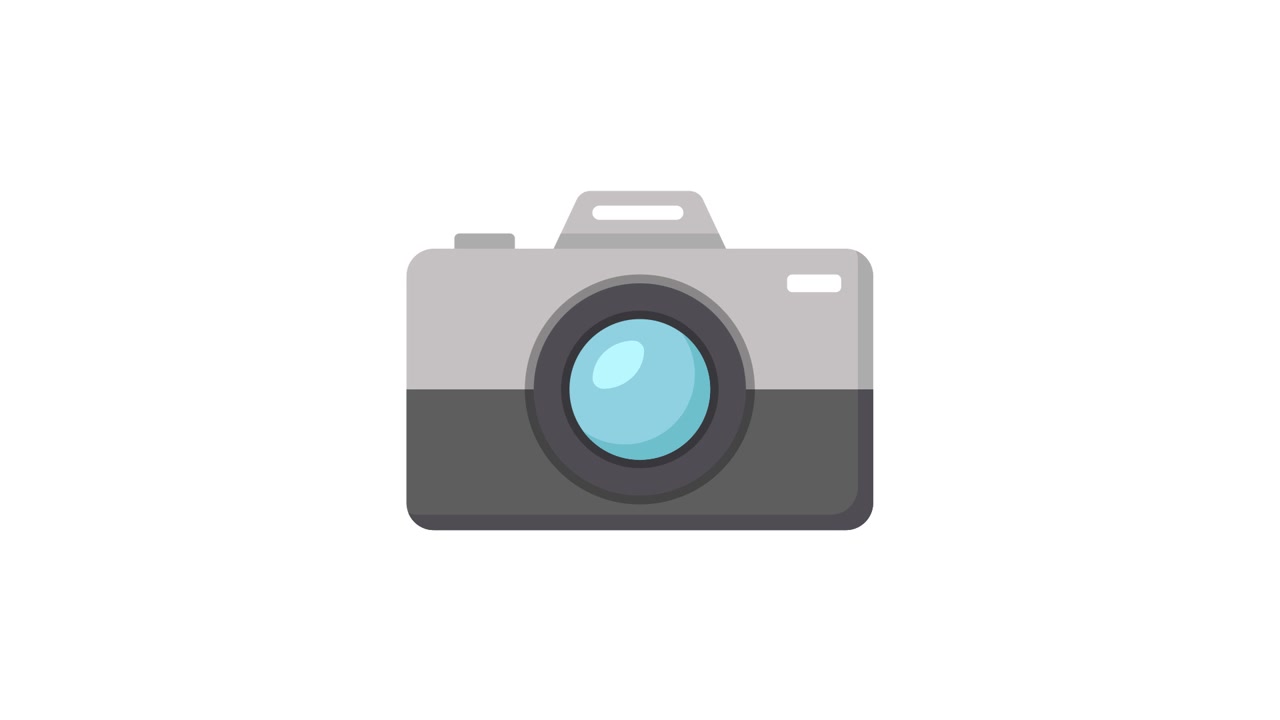Animated Camera Icon on White Background