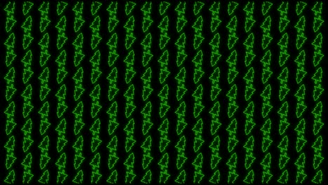 patrón de animación de fondo de mosaico de árbol de navidad en verde brillante y negro