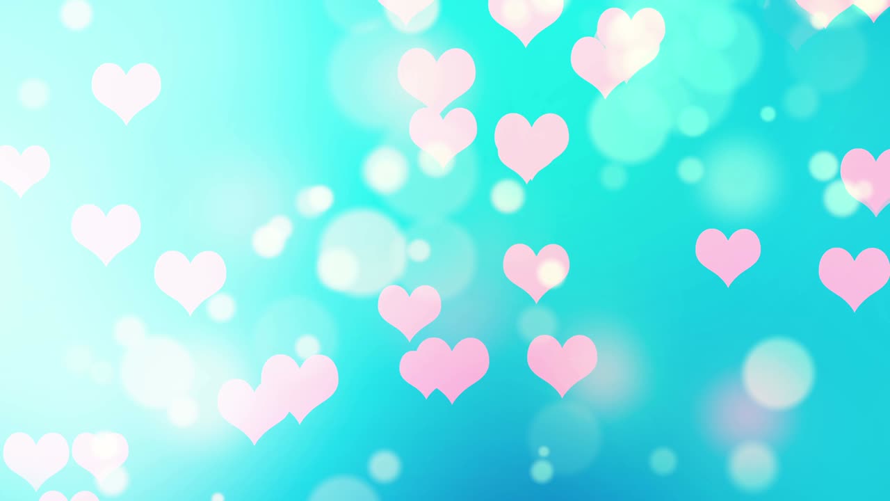 추상적인 발렌타인 배경은 bokeh와 심장입니다.