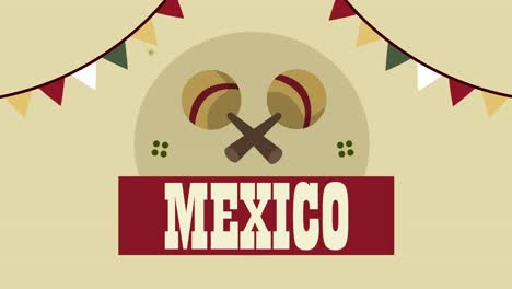 letras de la cultura mexicana con animación de maracas