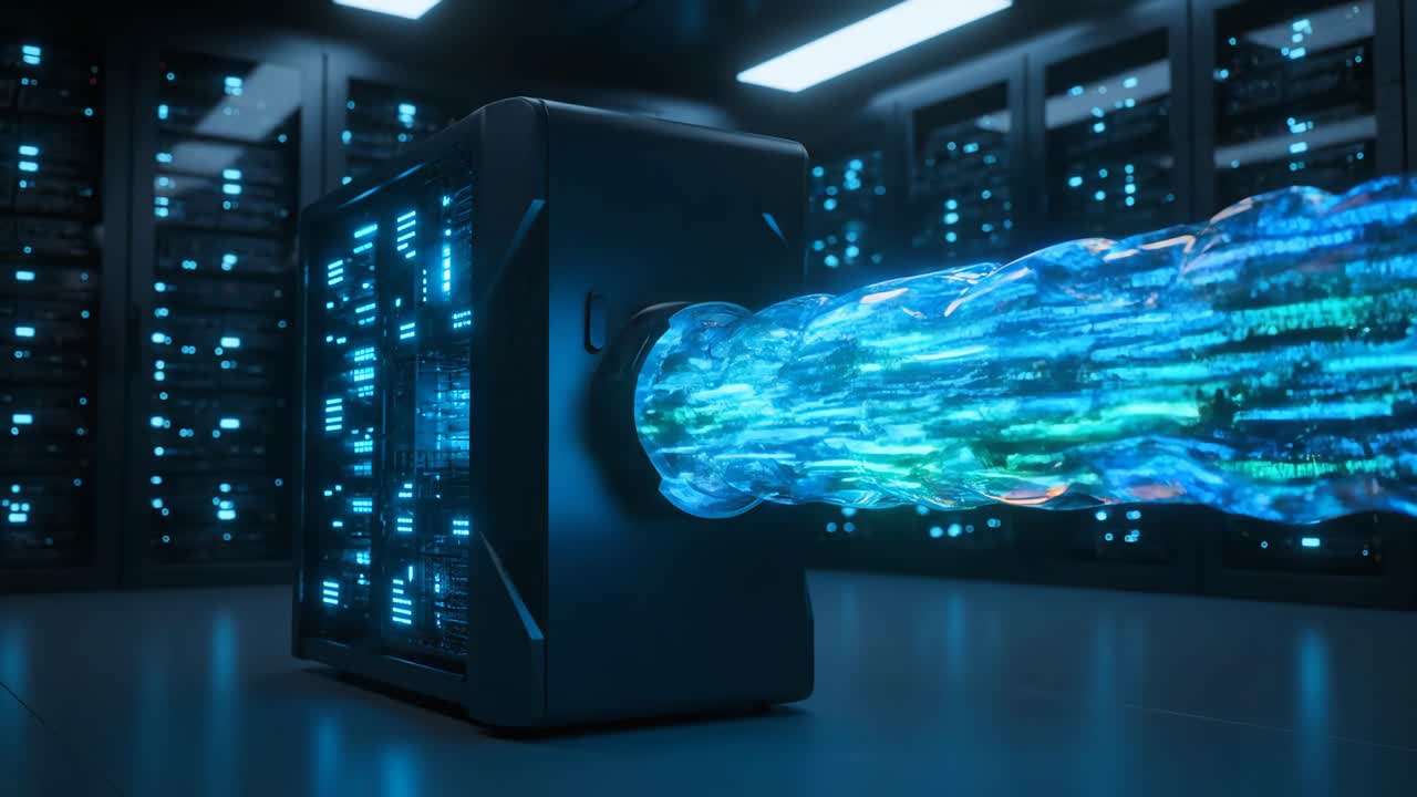 Data Server in Data Center Transmitting Data