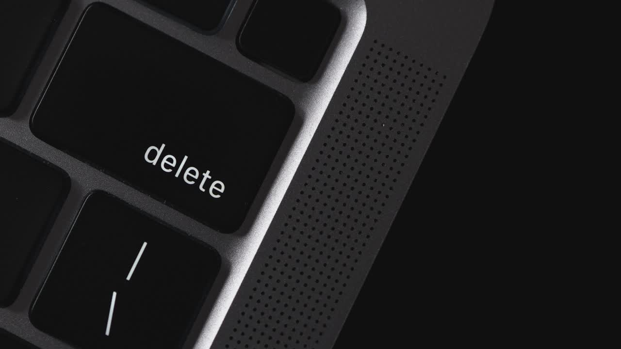 4K Video slow motion  close up finger click delete button.