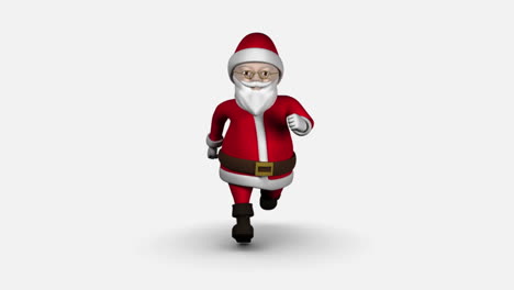 Cartoon-Santa-walking-on-white-background