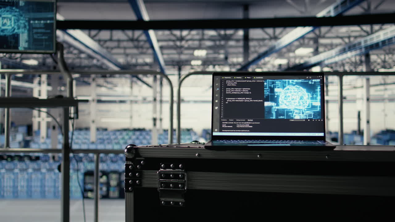 Artificial Intelligence Technology On Notebook In Industrial Data Center Facility