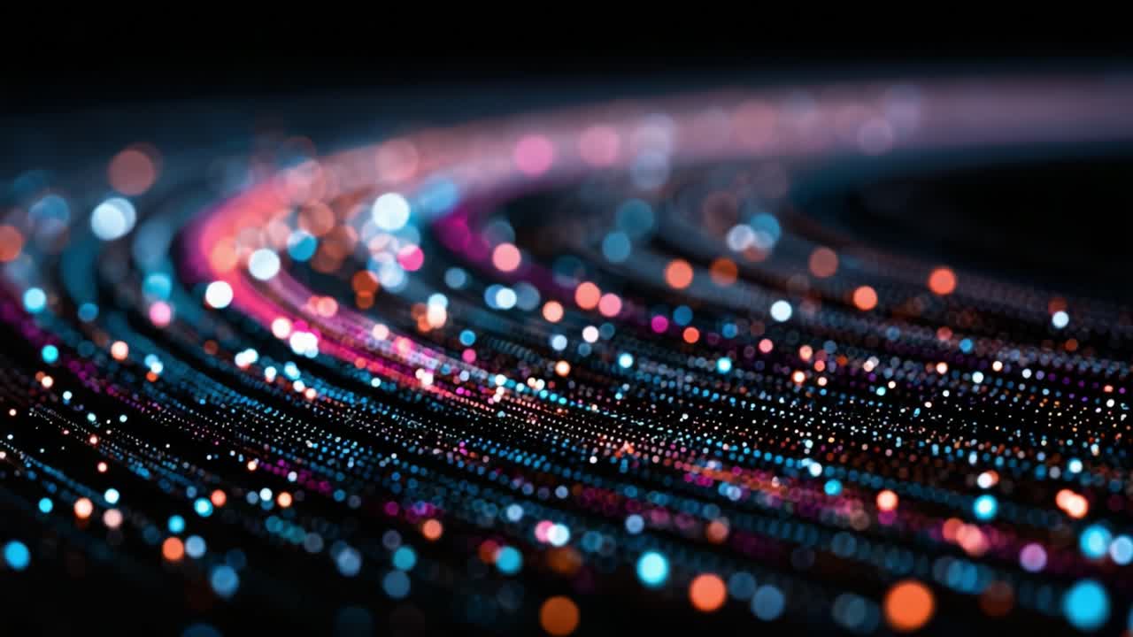 A Beautiful Display of Colorful Light Trails in Motion, Capturing the Essence of Digital Artistry and Contemporary Design Trends in an Abstract Format