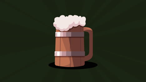 animación de bebidas de frasco de madera para cerveza