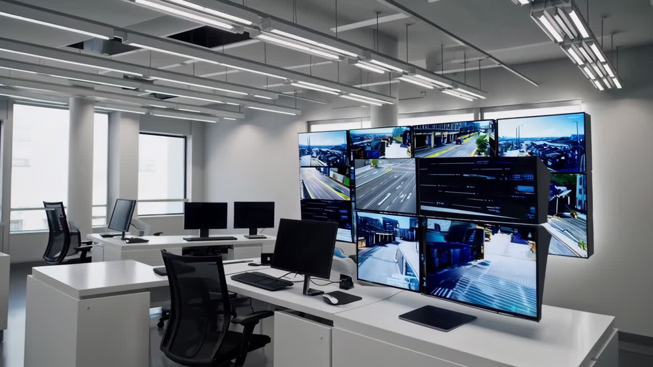 Modern Surveillance Control Room