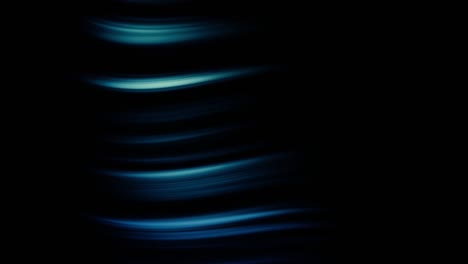 abstract blue narrow waves shimmering on black background, seamless loop. animation. elegant curved white and blue shining lines, wavy slowly moving pattern