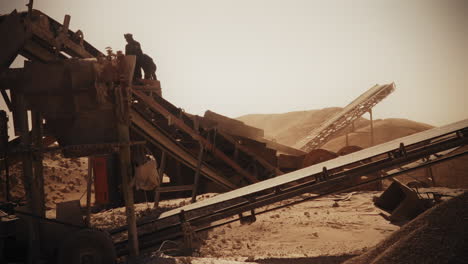 industrial sand and gravel plant in a desert environment
