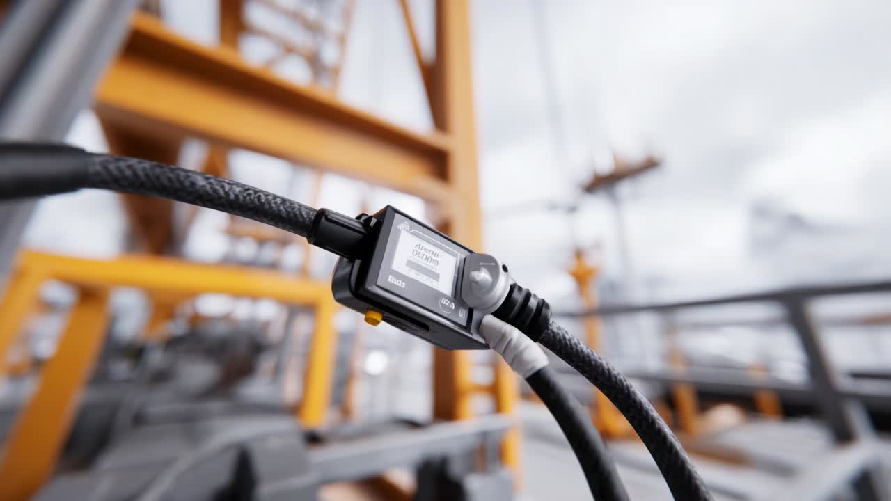 Close-Up View of Measurement Device on Industrial Equipment, Showcasing Advanced Technology and Precision Instruments for Monitoring Operational Parameters in Complex Environments