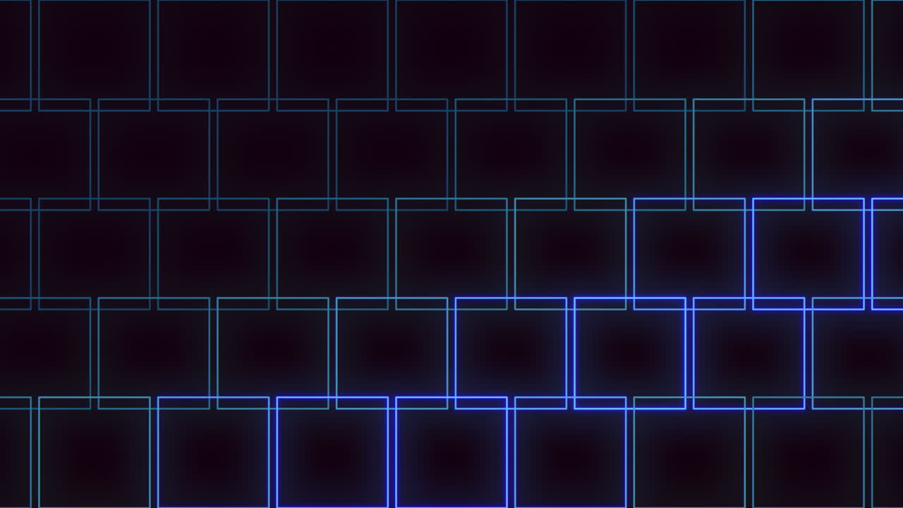 An image showcasing a repetitive grid pattern of black and various shades of blue squares, with differences in brightness creating a visually striking and dynamic composition