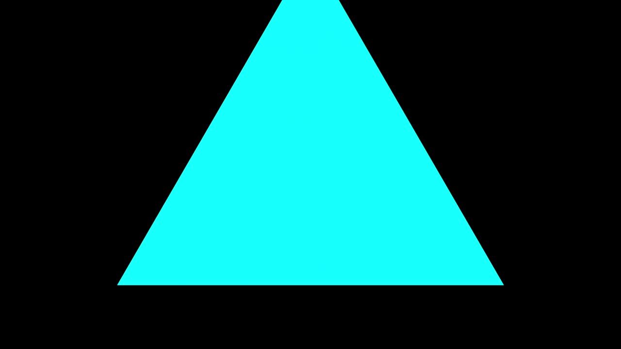 fondo negro y múltiples triángulos en movimiento, acercarse y alejarse repetidamente