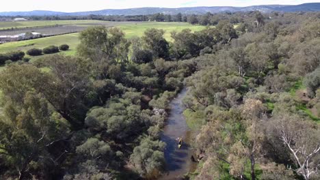 Twin-Kayak-on-Swan-River-participating-in-the-Avon-Descent-Challenge