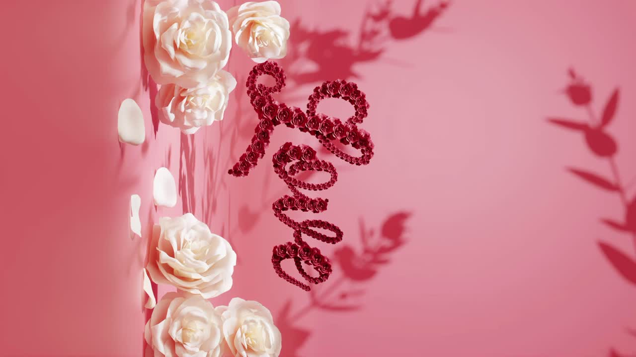 романтическая цветочная любовная выставка красный фон вертикальный