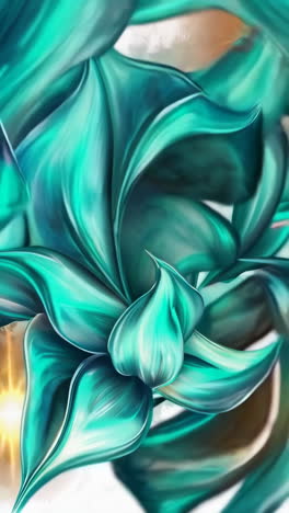 abstract teal flower digital art
