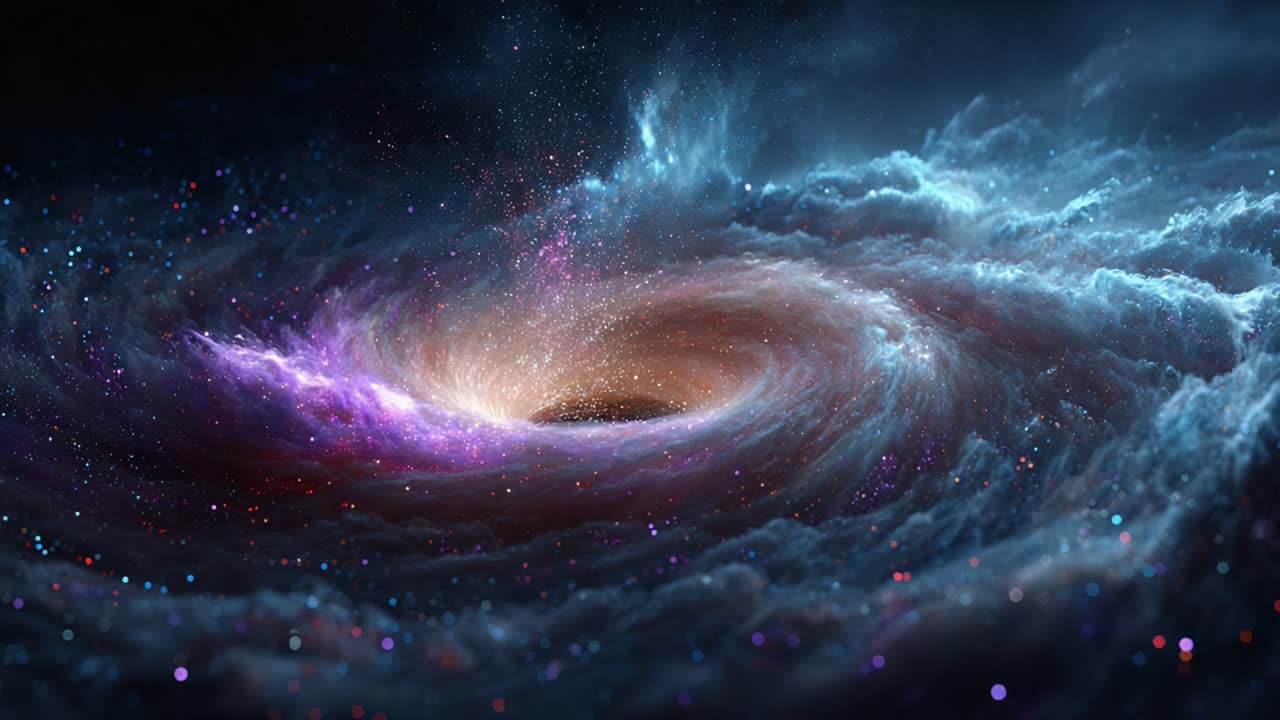 A Captivating Journey Through the Mysteries of a Cosmic Black Hole, Exploring Its Spiral Arms and Celestial Elements in Stunning Detail