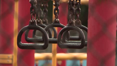 playground handlebars in the rain