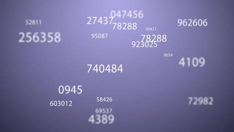 multiple numbers changing against purple background