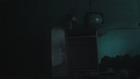 abandoned room with reflection