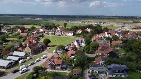 aerial view of a charming english village