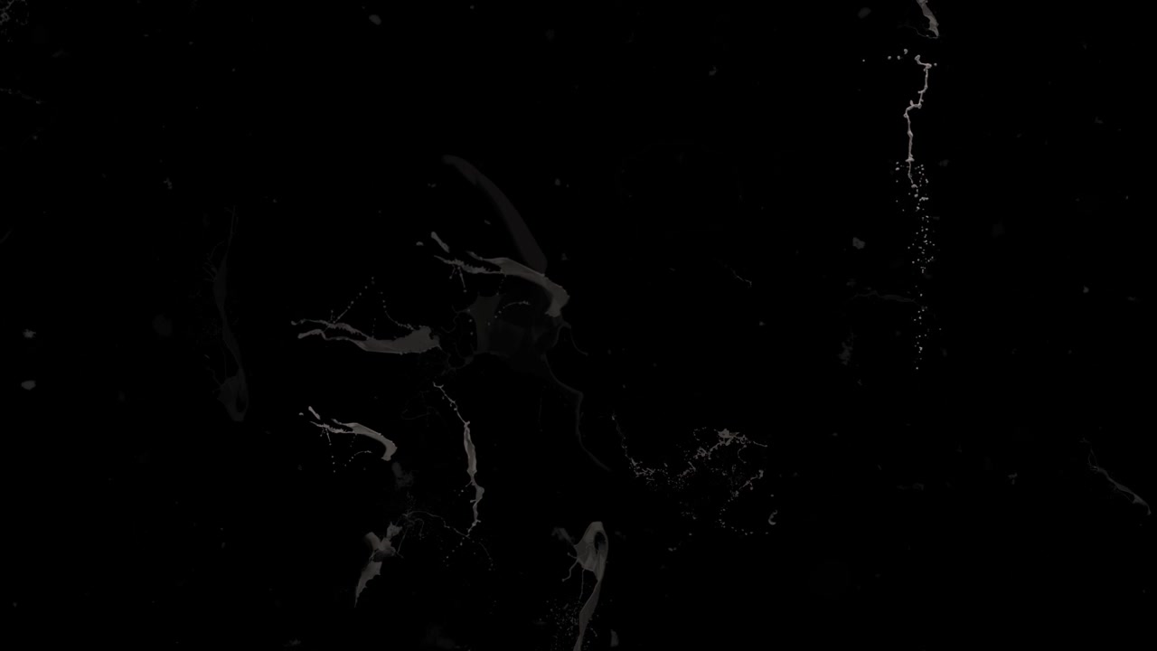 Schizzi di liquido dinamici bianchi e grigi su sfondo nero