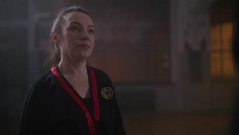 woman practicing martial arts