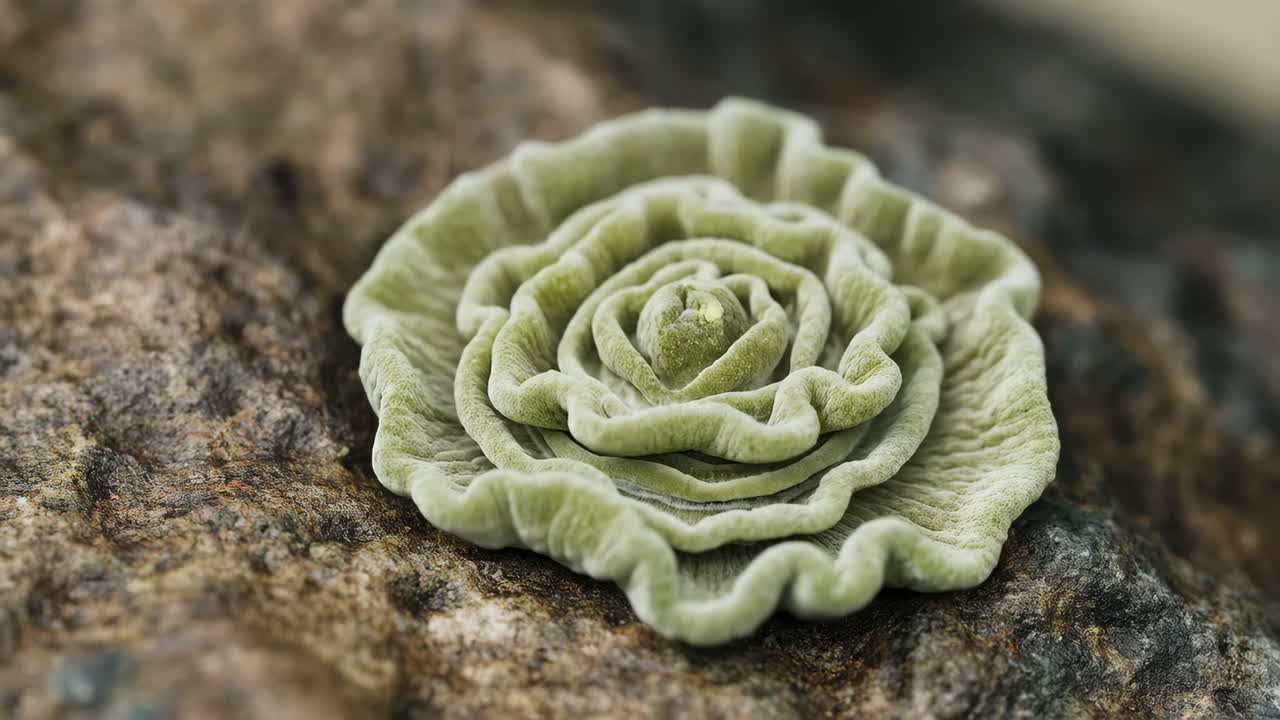 Close-up of a Unique Mold or Fungus Growth on a Rock