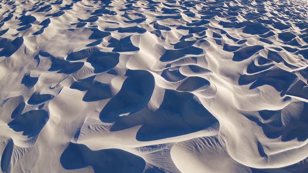 Aerial View of White Sand Dunes in Desert Landscape