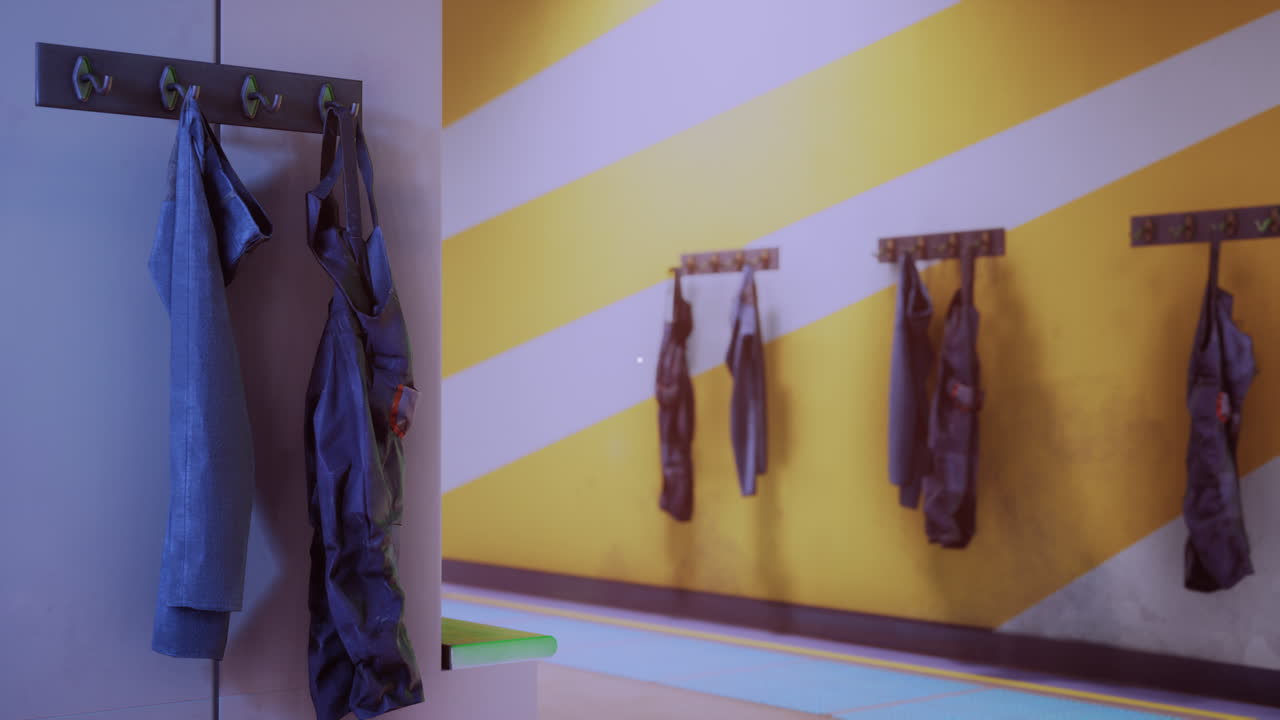 vestidor vacío en una vieja fábrica