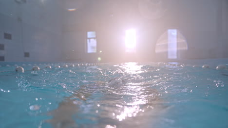 swimmer in an indoor pool