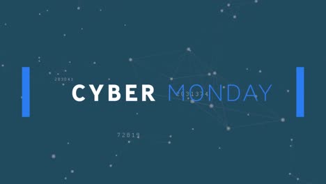 animation von cyber monday-verkaufstext über netzwerke von verbindungen