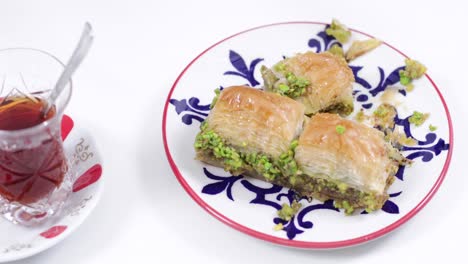 baklava and turkish tea