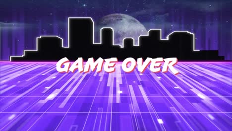 animación de las palabras juego sobre escrito en letras blancas
