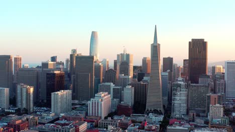 aerial: san francisco downtown: drone view