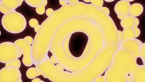 abstract yellow liquid circle in dark background