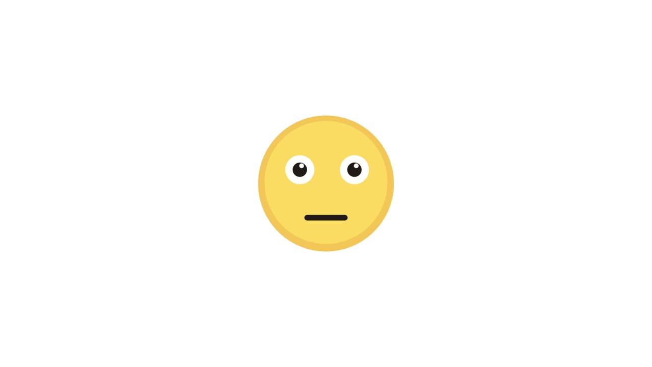 Animated Yellow Emoji Face with Neutral Blinking Eyes
