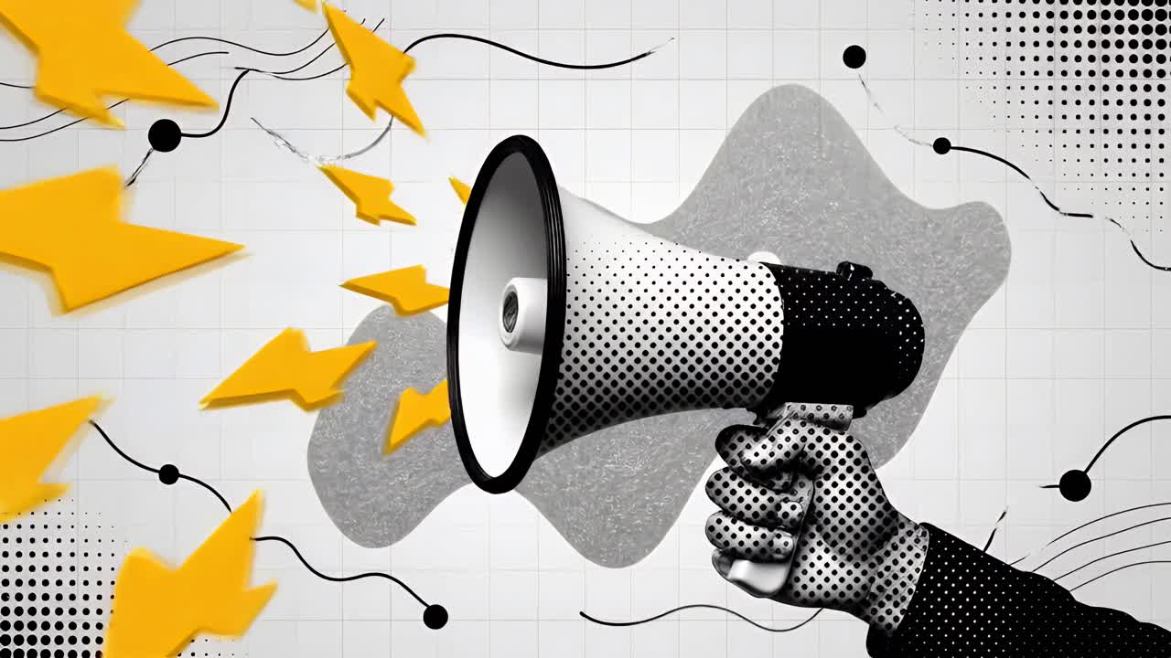 Hand Holding a Megaphone for an Important Public Announcement