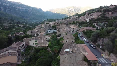 aerial view of the town of fornalutx in the tramuntana mountains