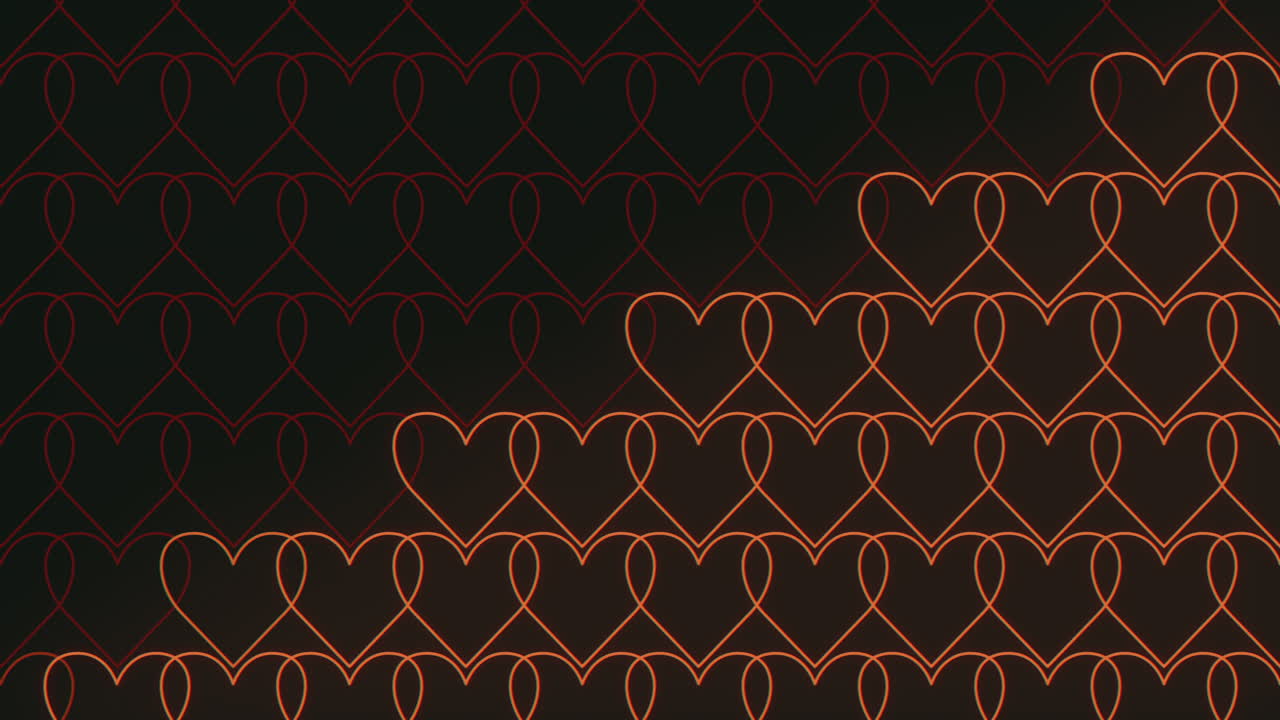 검은색 그라디언에  ⁇ 질없는 네온 빨간색 심장 패턴