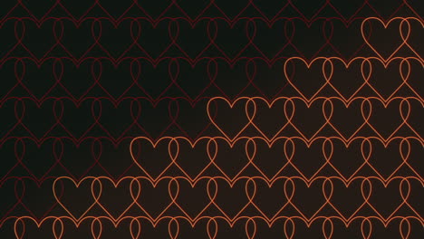 Seamless-neon-red-hearts-pattern-on-black-gradient