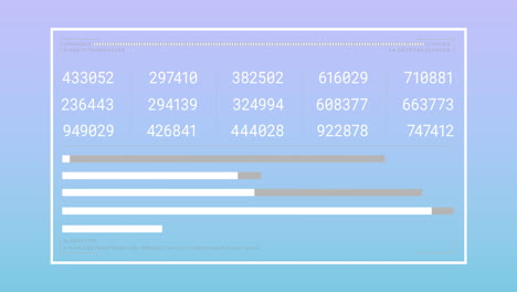 animation of data processing and diagrams on blue background