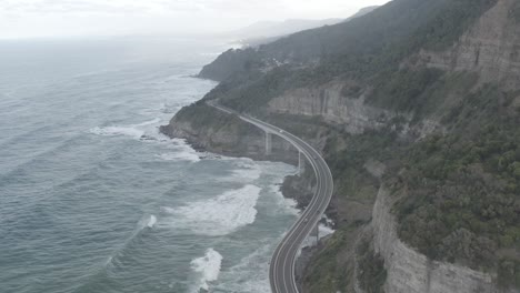 bridge along coastline and cliff in new south wales australia