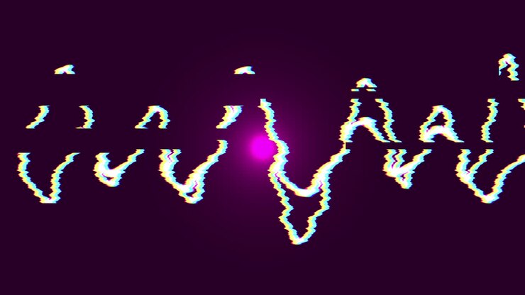 audio waves spectrum in purple background