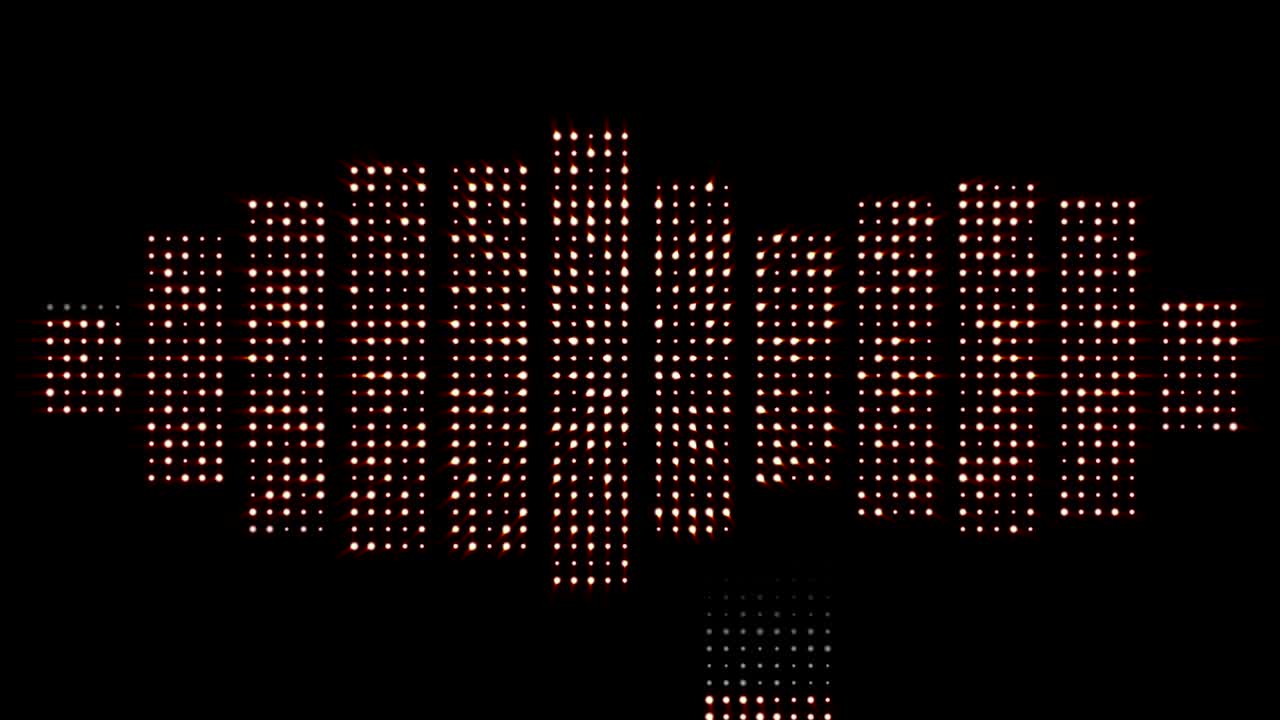 ondas de música, luces bombillas animación, renderizado, fondo, bucle