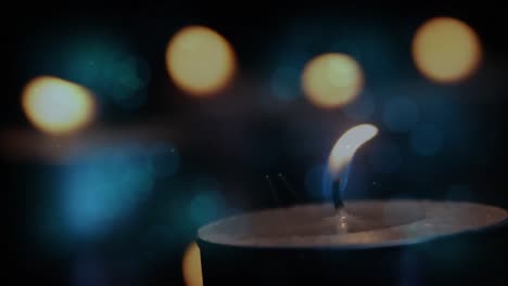 animación de velas de luz de té con manchas de luz parpadeantes