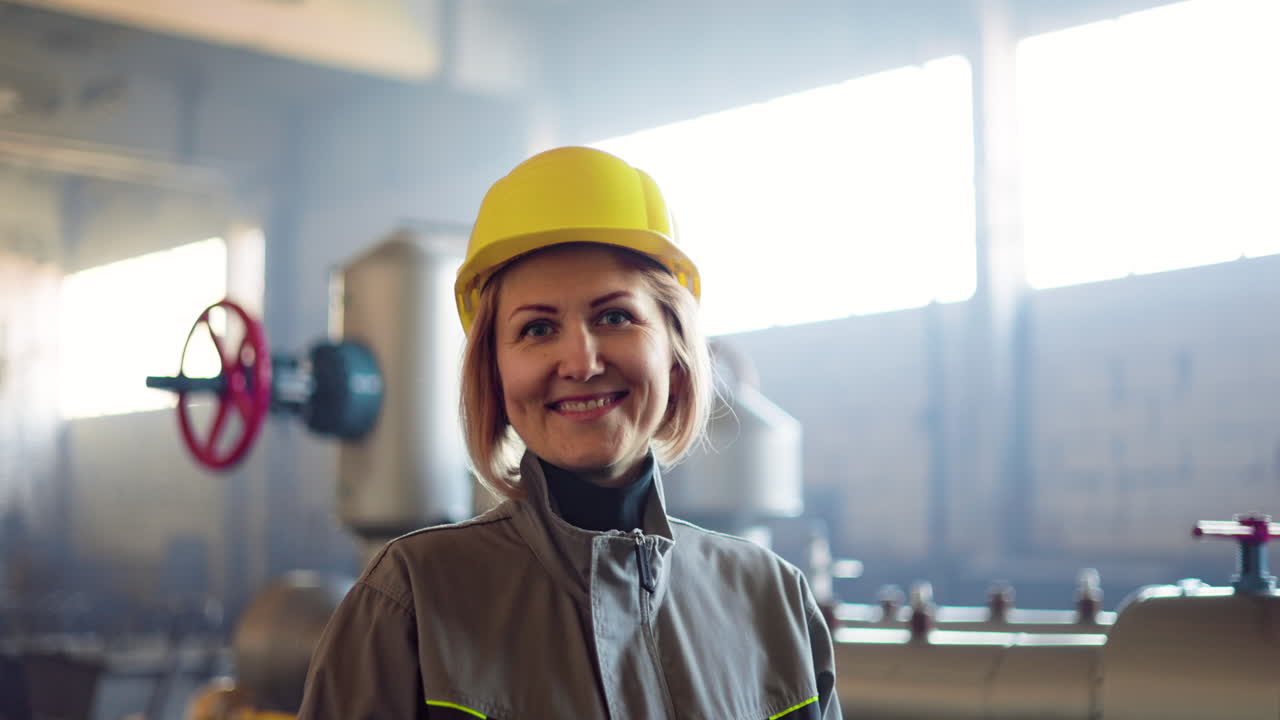 Blonde woman at the factory